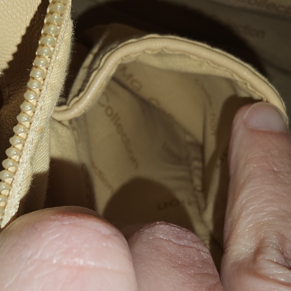 MG Collection EUC Tan Heart Embroidered Crossbody Or Hand Bag - Picture 10 of 16